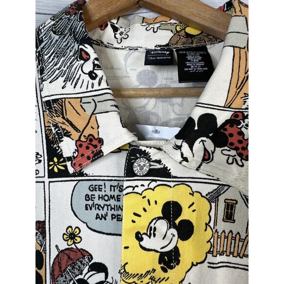 Disney Parks Vintage Mickey Comic Adult size XL Oversized Denim Jean Jacket NEW - Picture 9 of 15